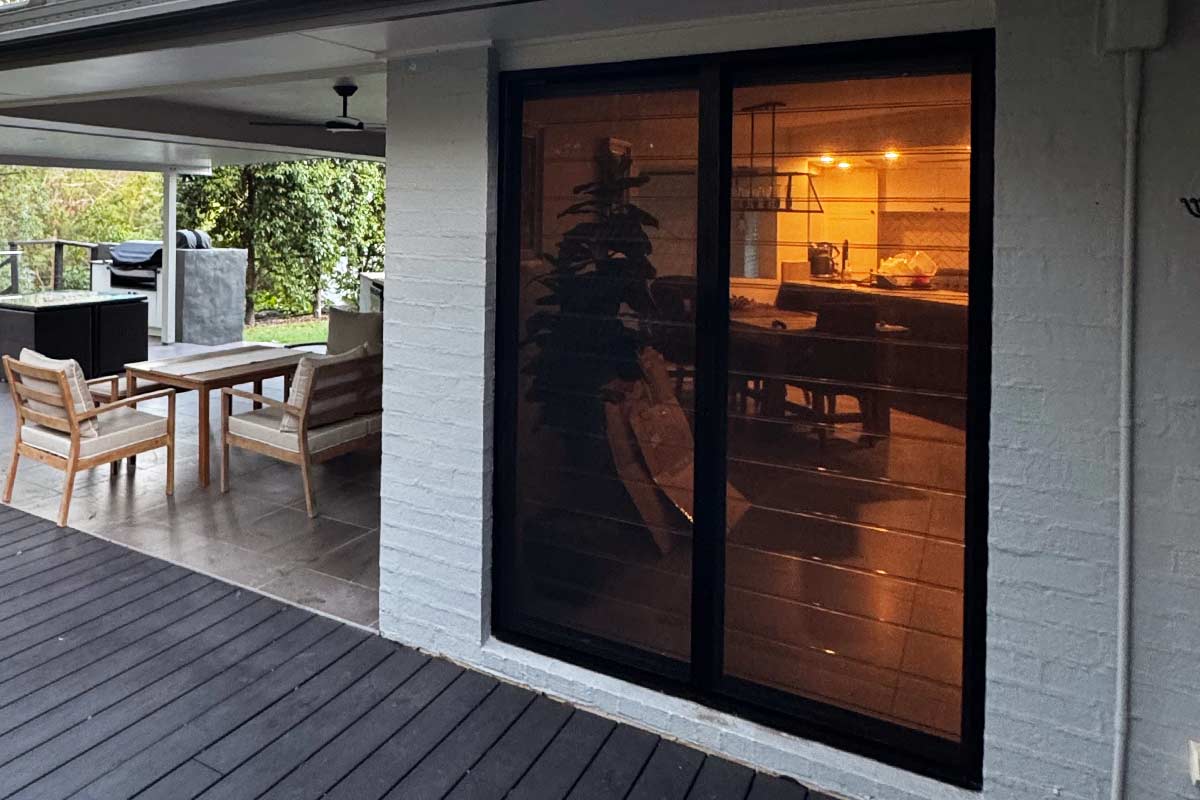 Prowler Proof ForceField window security screens over louvre windows