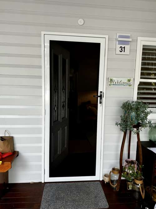 Prowler Proof ForceField hinge door security screen